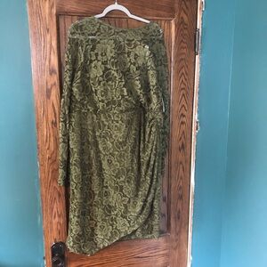 Long Sleeve Lace Wrap Dress